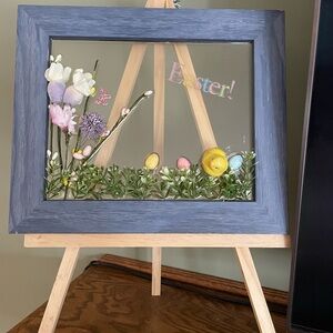 3-D HANDMADE EASTER SCENE SET IN RESIN ON GLASS